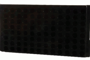 Plasticware-Black Polypropylene Reversible 1.5ml And 2.0ml Microcentrifuge Tube Rack, 96 Places (Pack Of 5) -Bio Plas